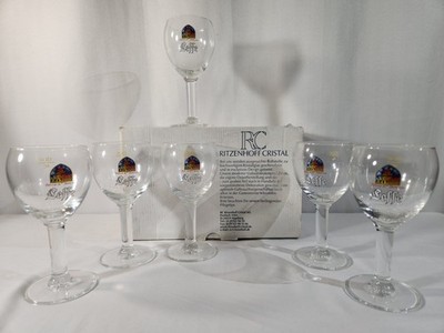 Leffe Abbey Belgian Beer Stemmed 15 CL Sampler Chalice Glasses- Set of 6- New
