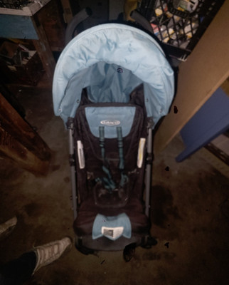 Graco Single Standard Folding Stroller w/ Hood/Canopy, Blue/Black