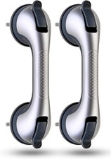 2-Pack Suction Shower Grab Bars for Seniors - Bathtub Safety Handles