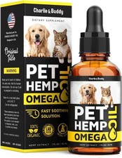 Charlie  Buddy Pet Hemp Oil for Dogs and Cats. Rich in Vitamins B and E. Pet Fi