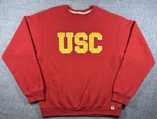 Vintage Russell Athletic USC Trojans Sweatshirt Mens L Red Crewneck Made In USA