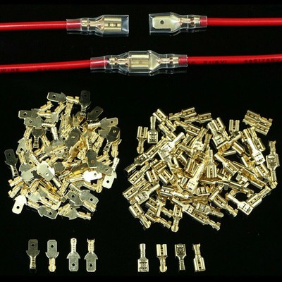 900-tlg 2,8mm 4,8mm 6,3mm Flachstecker Flachsteckhülsen Kabelschuh mit Isolation