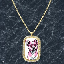 New Cute Dog Puppy Pendant Necklace Image Design Charm Gold Tone Bold