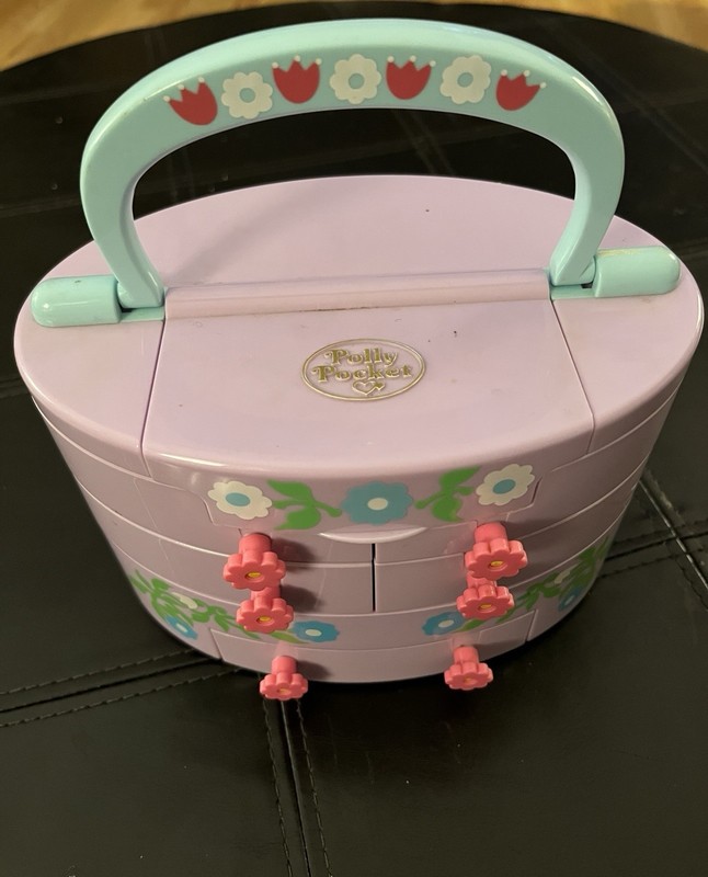 VINTAGE Polly Pocket Pull Out Beauty Case Jewelry Box 1991 Missing Back