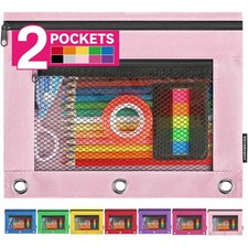 Durable Zipper Pencil Case with Clear Front for School  Office Storage