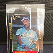 Donruss 1987 Bo Jackson Kansas City Royals #35 Rated Rookie Baseball Card. rookie card picture