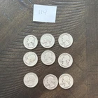 Set 9 Silver Quarters 90% Silver  1944-1943 lot  #114