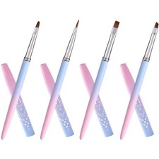 4 Pcs Nail Art Brush Pens Metal Nail Gel Painting Tools for Nail Salon