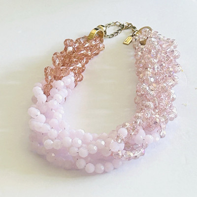 Kate Spade The Bead Goes On Pink Ombre Layered Beaded Necklace Adjustable Chunky