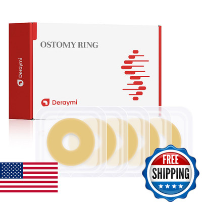 DERAYMI 60 Pack Moldable Ostomy Barrier Rings, 4mm Thickness Sting-Free Elastic