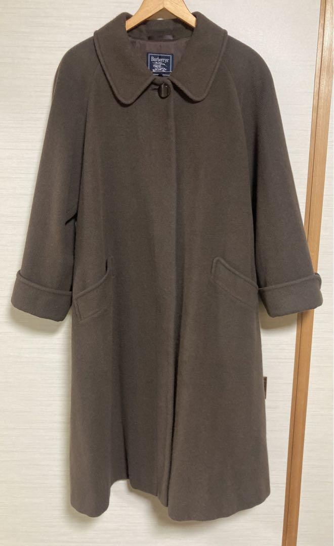 Burberry Angola Long Coat with Classic Old Tag Design
