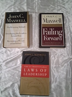 3 books by John C. Maxwell Hardcover Laws of Leadership, falling forward (#22)