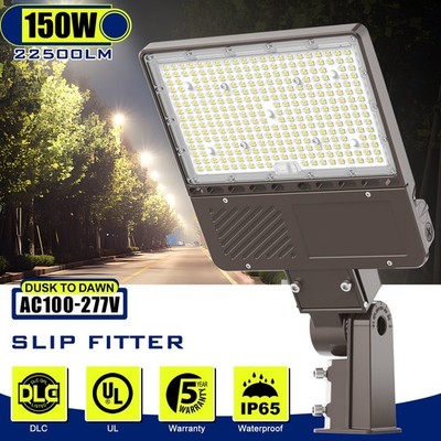 150W LED Parking Lot Shoebox Pole Light Outdoor Commercial Area Street Fixtures