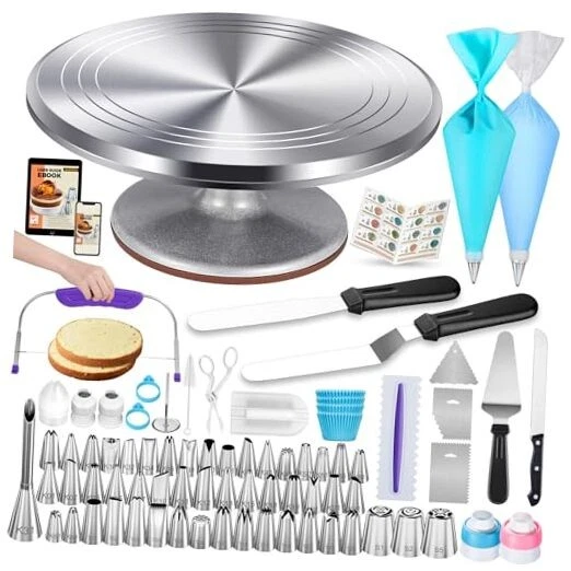 Pcs Cake Decorating Kit, 12" Aluminum Alloy Cake Turntable, 48 Numbered 253
Opens in a new window or
