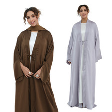 Evening Abaya Women Muslim Open Cardigan Long Robes Kimono Islamic Dresses Dubai
