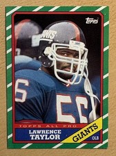 Lawrence Taylor 1986 Topps Football Card #151, NM-MT, New York Giants