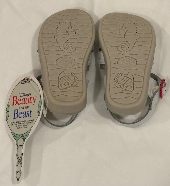 Sandalias blancas vintage de Disney La Bella y la Bestia para niños pequeños talla 5 con etiquetas nuevas en caja Foto 4 de 4