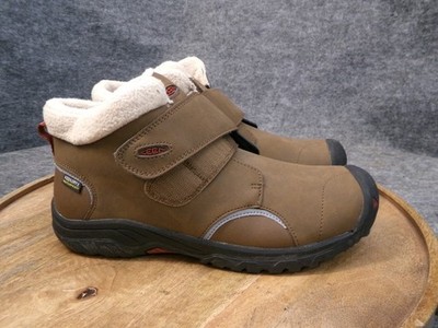 Keen Kootenay III Kid Chelsea Boots Sz 6 Brown Leather Slip On Mid Top Round Toe