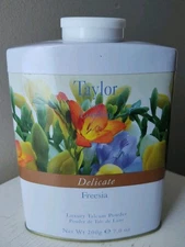 Taylor of London Delicate Freesia Luxury Talcum Powder England 200g. 7 oz. NEW