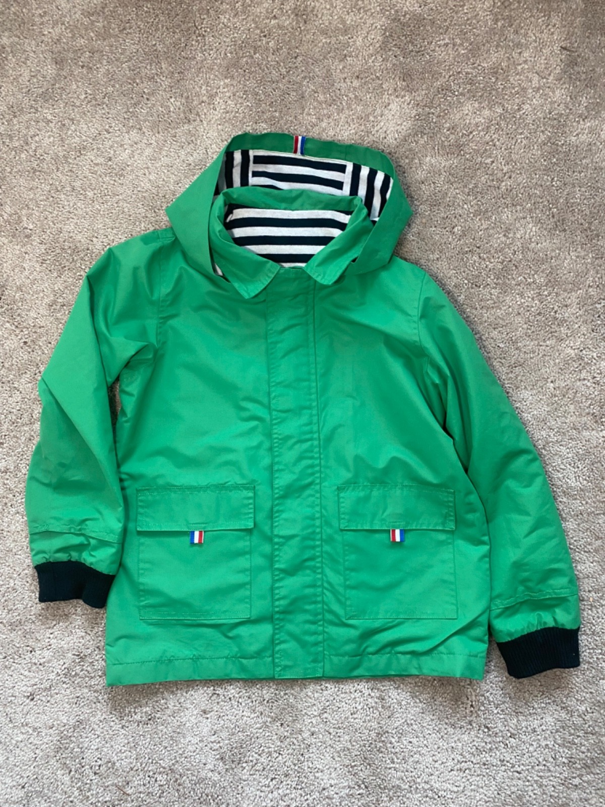 In Bright Green With Striped Lining (size 6/7y  Boys)