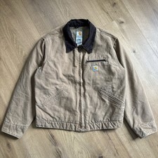 VTG Carhartt Detroit Jacket For Women WJ097 CML Sz Large Men S Sherpa Lining