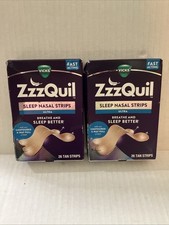 LOT of 2 Box ZzzQuil Sleep Nasal Strips Clear Snoring Relief Nasal Congestion 52