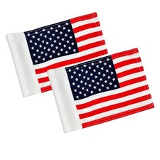 AZCOVER 2 Pack USA Golf Flag 8x6 Inch with Tube Inserted, Dual-layer 420D Put...