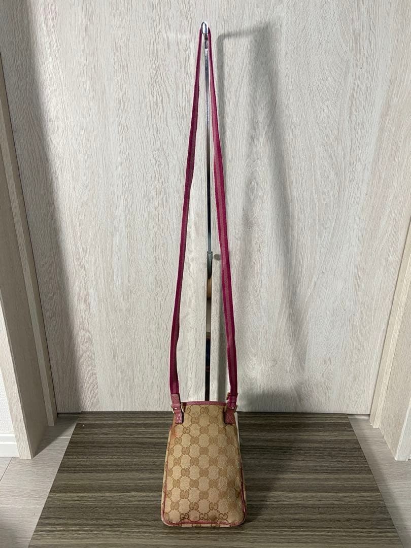 GUCCI Shoulder Bag GG Pattern Canvas Leather Pink Beige Shoulder Bag C-251215-14 thumbnail 2