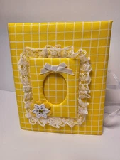 Yellow Checkered Photo Album -Holds 100 4x6 Photos - Handmade