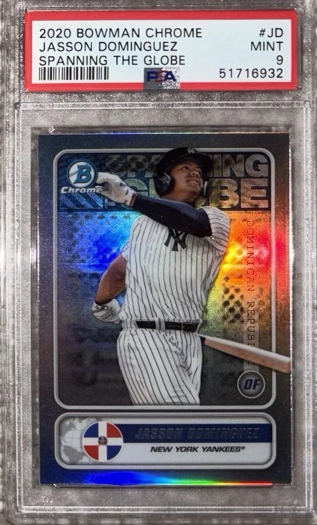 Jasson Dominguez 2020 Bowman Chrome Spanning The Globe #JD PSA 9