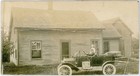 Antique Snapshot Rural House Kids in 1914 Ford Model T Touring Car w Travel Case — photo 1