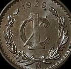 Mexico 1939 Mo 1 Centavo 1c World Type Coin KM# 415 Lot D1-291  Mexicanos Eagle — photo 6