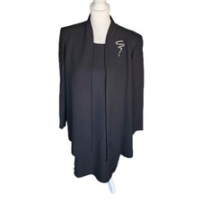 Jones Wear Dress Womens 8 Faux 2-piece with Brooch Vintage Career Cocktail Party