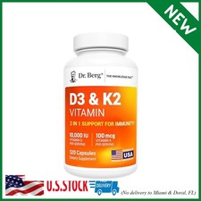 Dr. Berg Maximum Strength 7-in-1 Vitamin D3 K2 10,000 IU  Naturally Derived D3