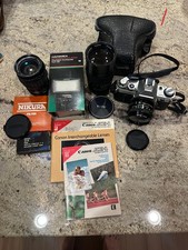 Canon AE-1 35mm SLR Film Camera FD 50mm f/1.8 S.C. 2 Extra Zoom Lens