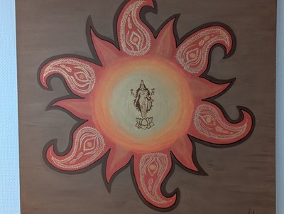 Leinwand mit weiblichen Symbol. Habe diese Zeichnung anfertigen lassen.