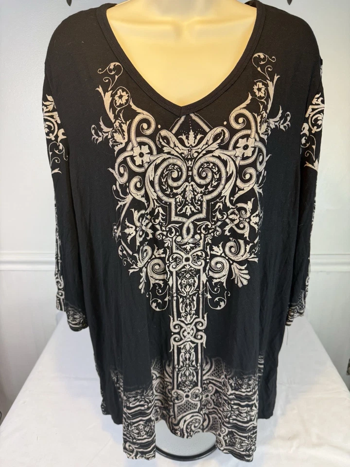 2X Top Grunge Floral Tatuaje Whimsey-GOTH Negro Mujer Por Vanilla Sugar De Colección Foto 4 de 4