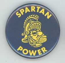 Vintage Spartan Power 2.25" Round Promotional Button Pin