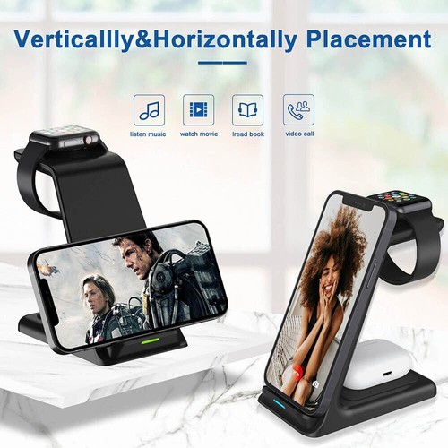 30W Fast Wireless Charger Stand Dock Pad For iPhone 15 13 Pro 14 12 Samsung S24+ - Picture 3 of 23