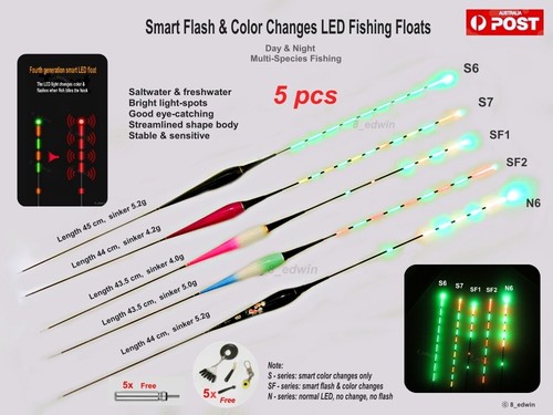 LED Electronic Luminous Saltwater Freshwater Fishing Float Garfish Yellow Tail - Picture 39 of 59