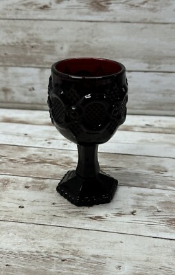 Vintage Avon 1876 Cape Cod Ruby Red Mini Cordial Wine Goblet 4 1/2''