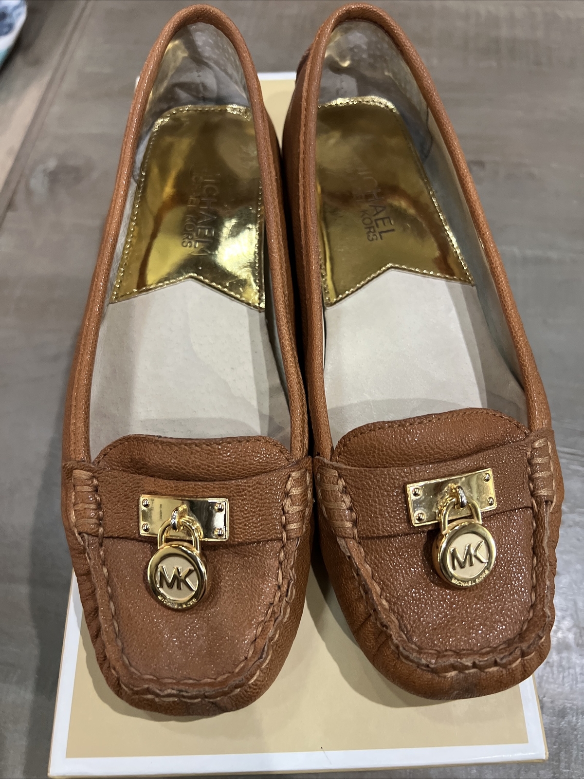 michael kors gold loafers