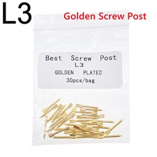 30Pcs Dental #L3 24K Golden Plated New Dental Screw Post for Root Canal
