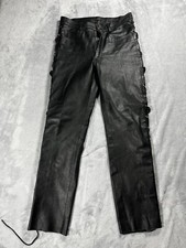 Real Leather Moto Biker Racing Pants Opium y2k Men  s 32 Size