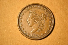 1837 Hard Times Token-Liberty Head/Centre Market- EF with a few light marks.