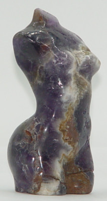 Dream Chevron Amethyst Goddess Lady Body Crystal 3'' Carving Reiki Healing DA01