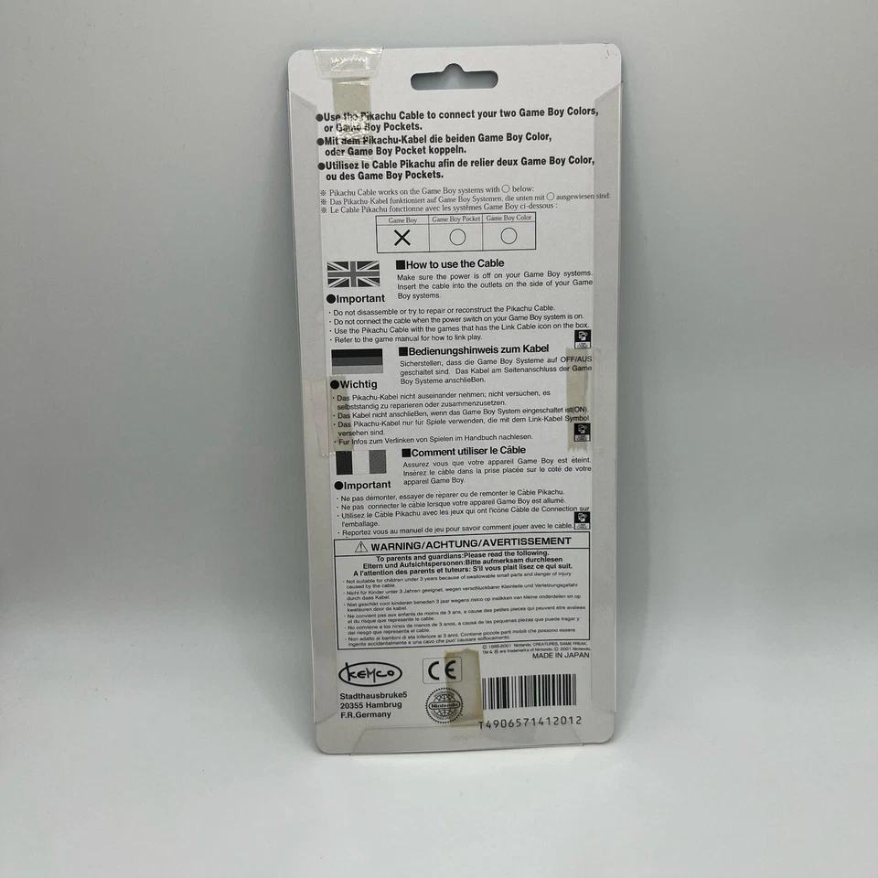 Pokemon Link cable pikachu SIGILLATO nintendo game boy nuovi cavi originali - Immagine 3 di 4