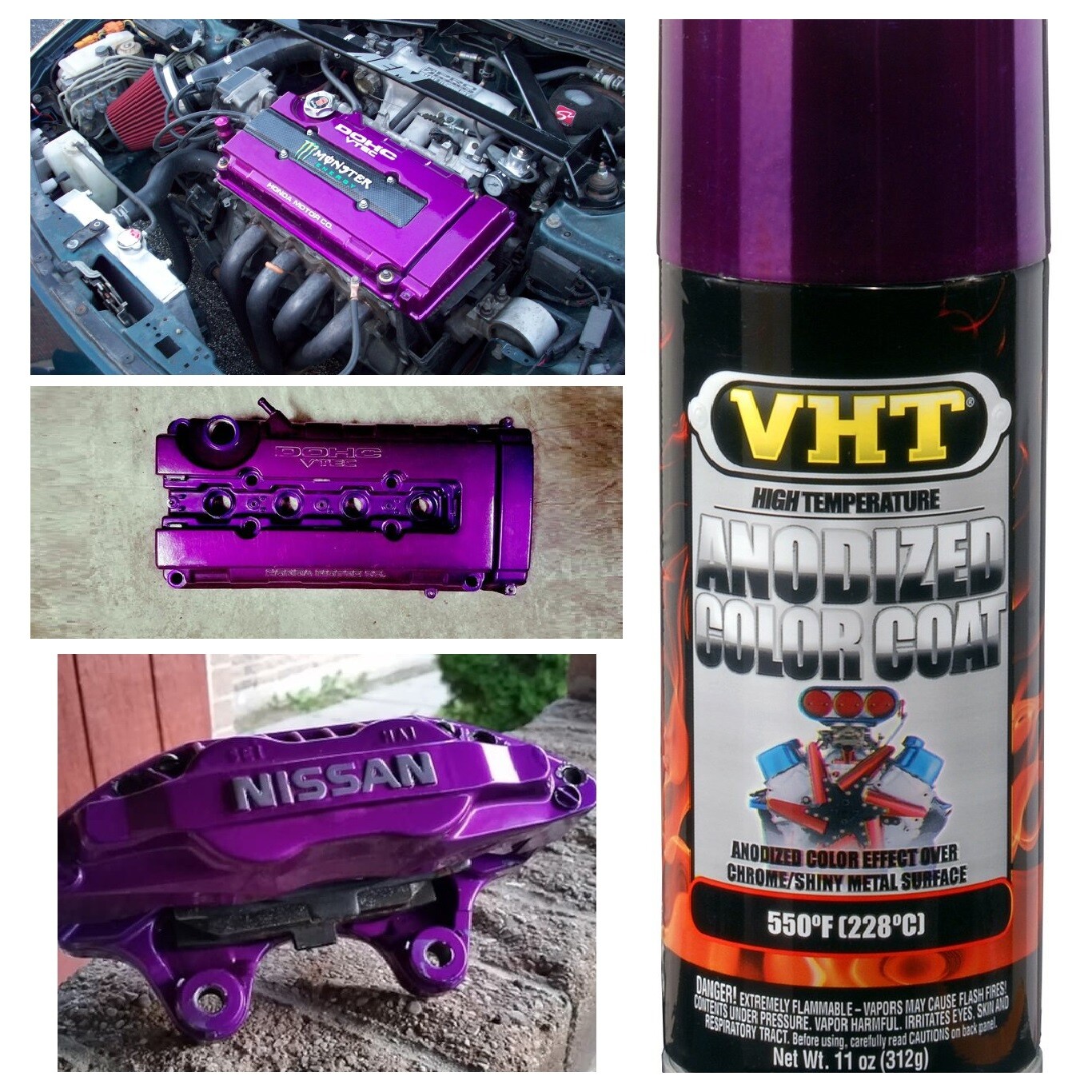 2Pk Purple Anodized Paint Metal Cast Engine Enamel Coating High Temp
