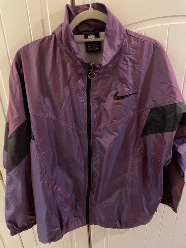 Nike vintage swoosh logo burgundy windbreaker jacket size M