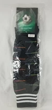 1 Pair Sport Soccer Socks Knee High Lightweight Padding Moisture Wicking Black